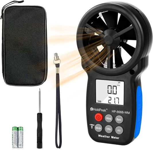 HoldPeak Handheld Anemometer Barometer, Weather Meter by HHOLDPEAK