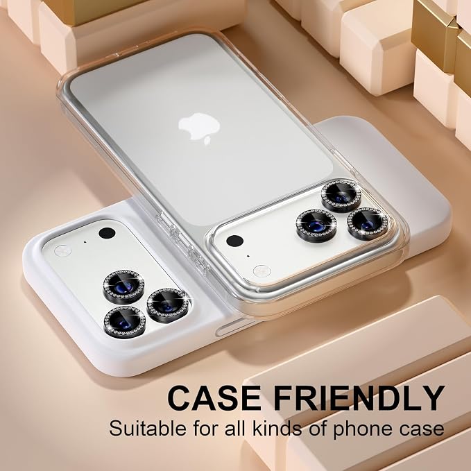 Misea Compatible for iPhone 17 Pro/iPhone 17 Pro Max Camera Lens Protector Bling - Image 5