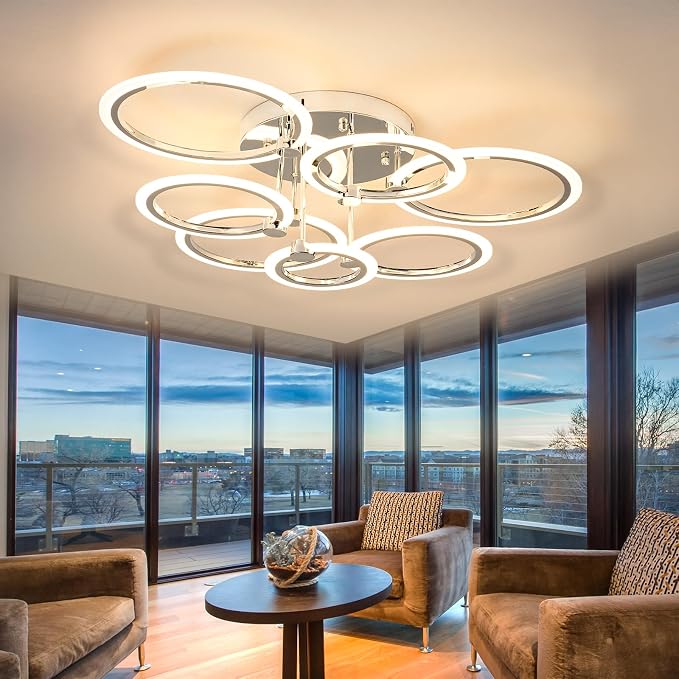 7-Ring Modern LED Flush Mount Ceiling Light - Image 8