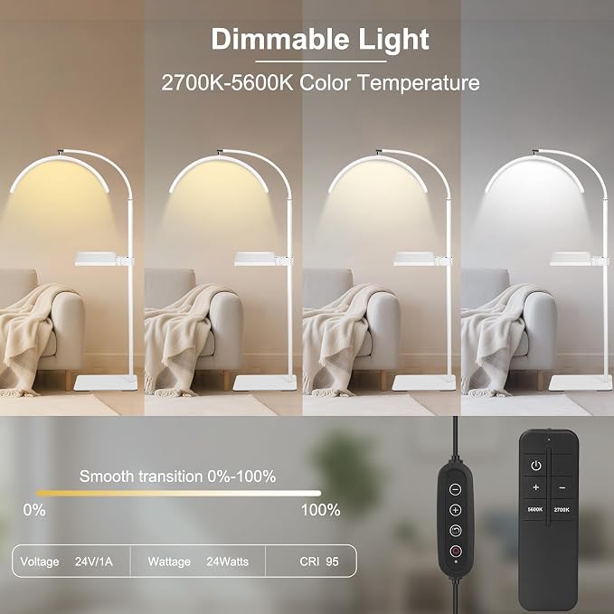 Half Moon LED Floor Light with Tool Tray - Image 5
