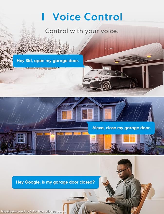 meross Smart Garage Door Opener Remote, Compatible - Image 3