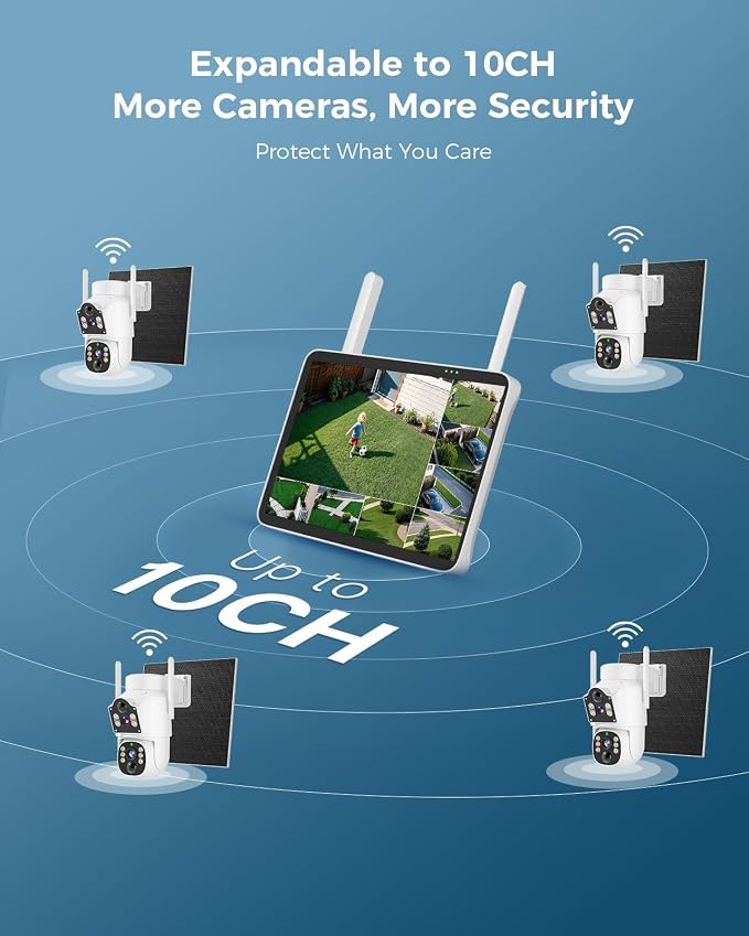 Hiseeu Solar Security Cameras Wireless Outdoor, Auto Tracking Dual-Lens - Image 9