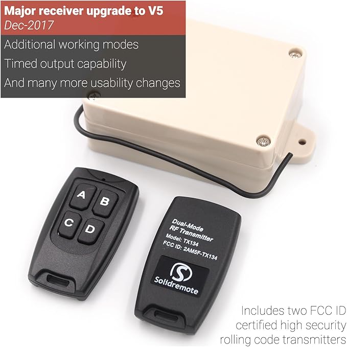 Solidremote 12V - 24V Secure Wireless RF Remote Control Relay Switch Universal - Image 3