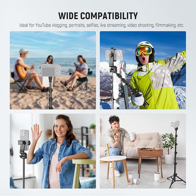 NEEWER Basic Phone Tripod for iPhone & Camera w/Remote & Phone Holder, Portable - Image 8