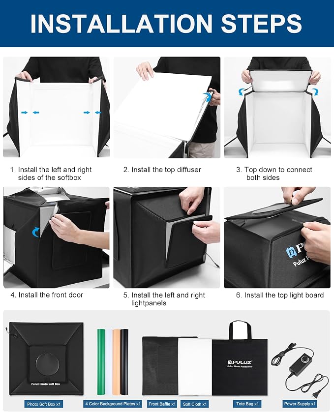 PULUZ Upgraded 16"x16" Photo Studio Light Box & Soft Box 480 LED Beads CRI 95+ - Image 7