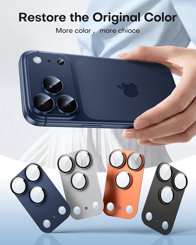 TAURI 2 Pack for iPhone 17 Pro Max Camera Lens Protector, Full Coverage - Image 8