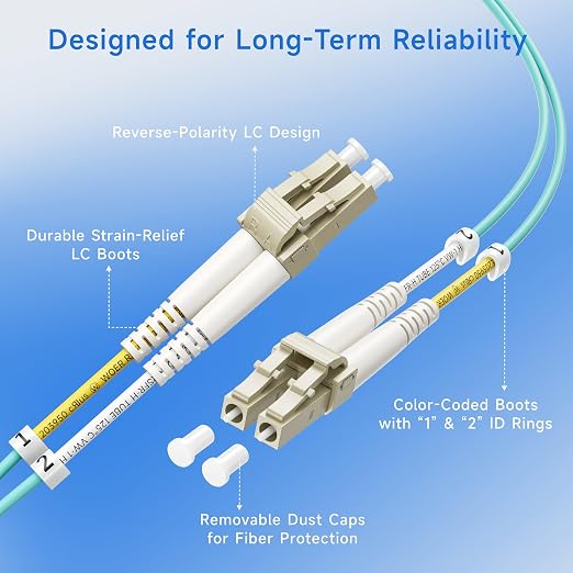 Cable Matters 5-Pack OM3 LC to LC Fiber Patch Cable - 1m / 3.3ft - Image 4