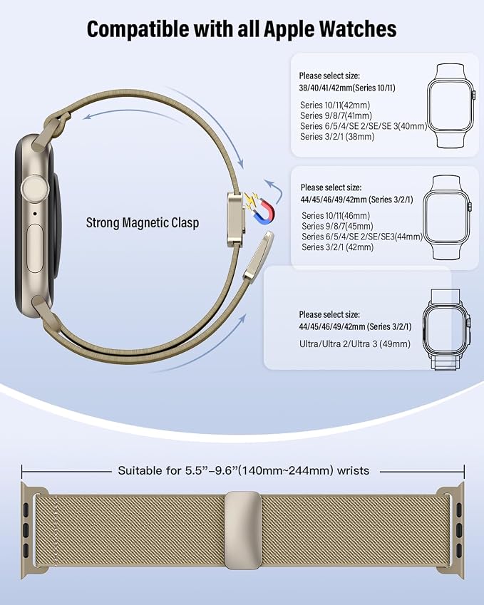 Stretchy Band Compatible with Apple Watch Bands 40mm 38mm 41mm 42mm 44mm 45mm - Image 5