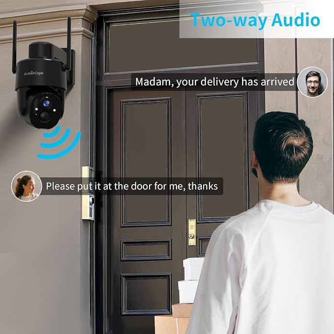 Armorcope 2Pack 2K HD Solar Security Cameras Wireless Outdoor, 360° PTZ View - Image 3