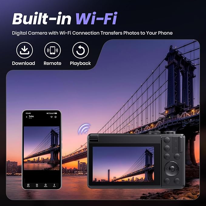 5K Digital Camera for Photography, 2026 Latest 80MP Autofocus WiFi Vlogging - Image 5