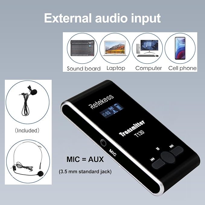 Retekess T130 Tour Guide System, Tour Guide Headsets - Image 5