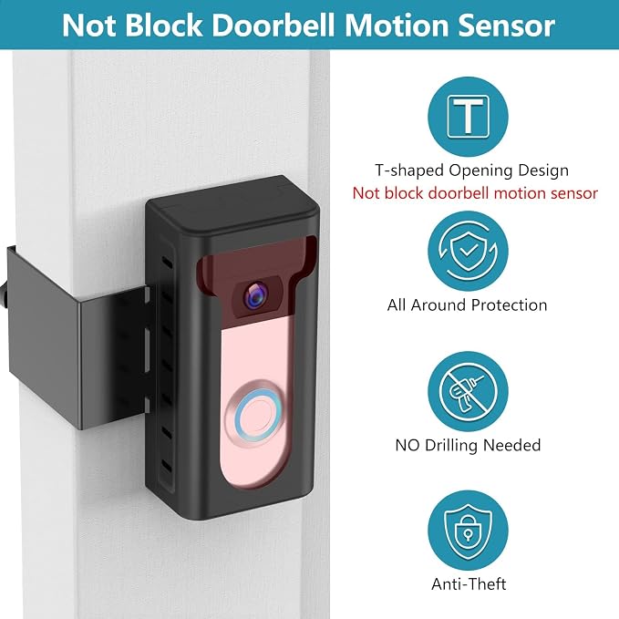 KIMILAR 2024 Upgrade Anti-Theft Video Doorbell Mount, Not Block Doorbell Motion - Image 4