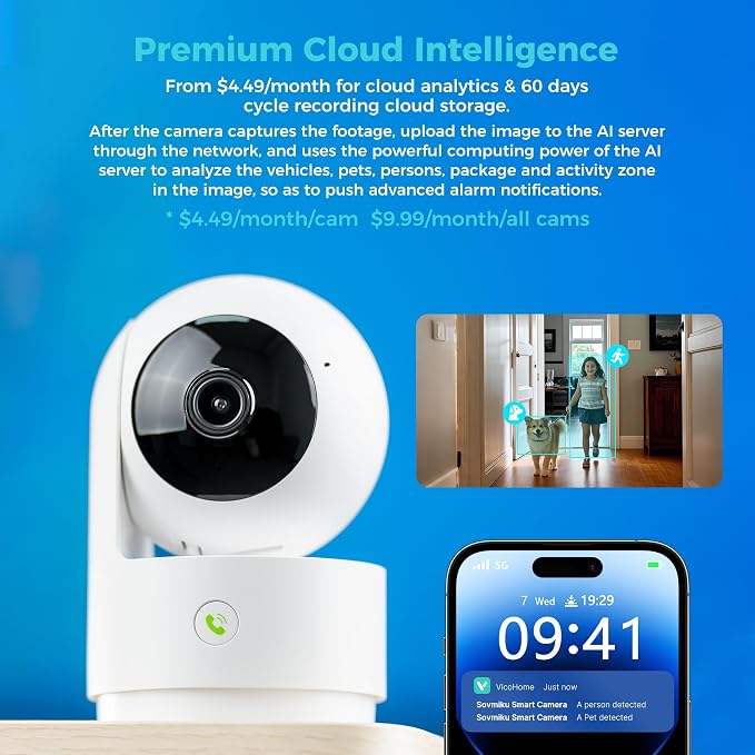 Vicohome 2K Indoor Security Camera, 5GHz Wi-Fi, 24/7 Recording, AI Tracking - Image 6
