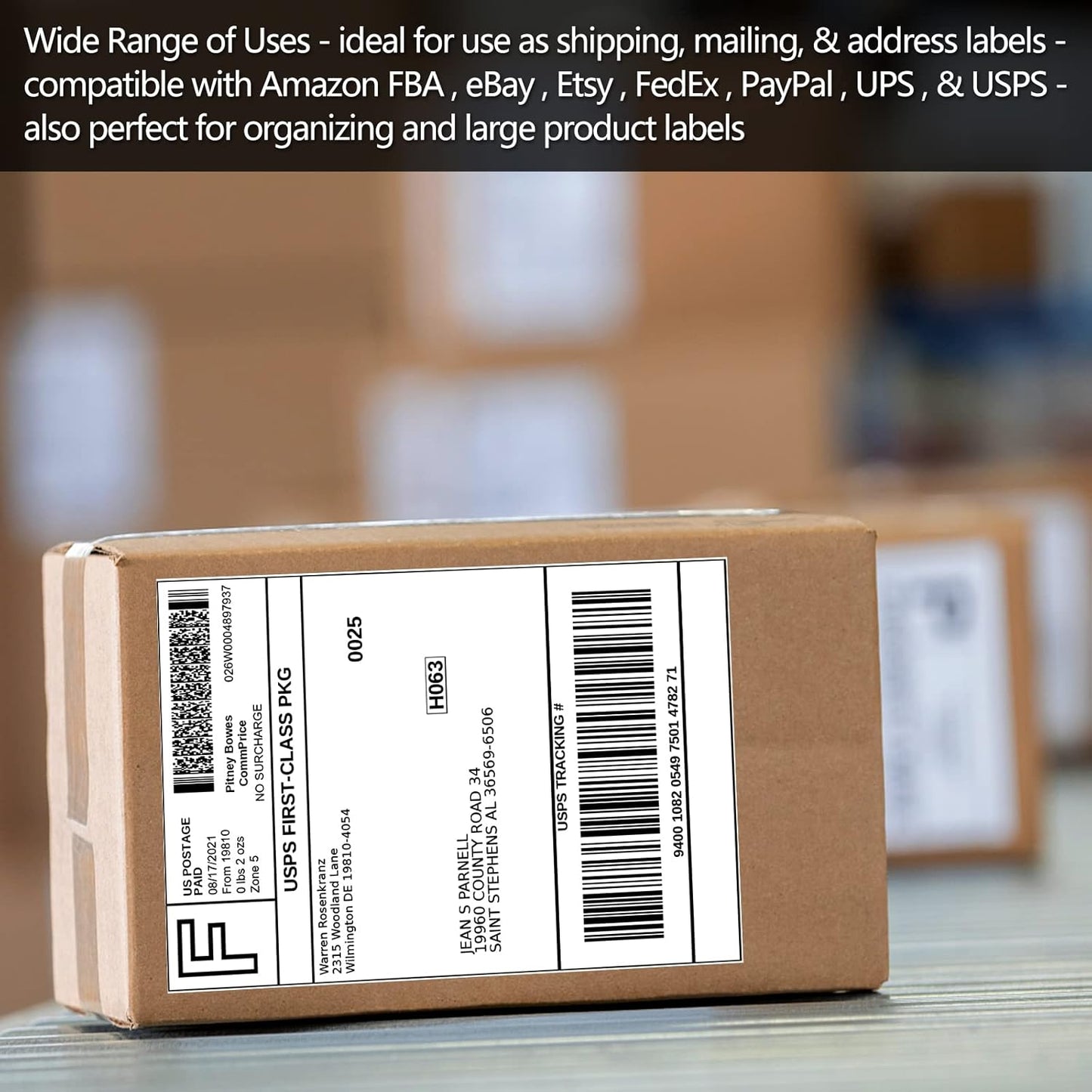 8000 Half Sheet Laser/Ink Jet Shipping Labels Mailing Labels 5-1/2" X 8-1/2"