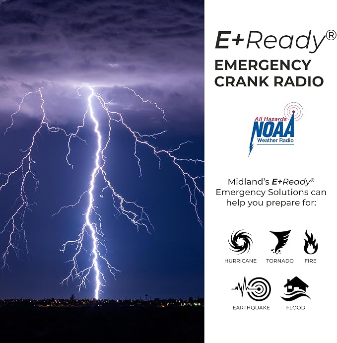 Midland - ER310, Emergency Crank Weather AM/FM Radio - Multiple Power Sources - Image 2
