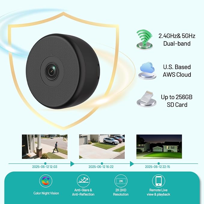 2K Window Camera, 5G & 2.4GHz WiFi Indoor Dome Camera - Image 6