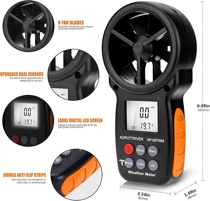 Digital Anemometer Barometer Pressure Gauge - Image 4