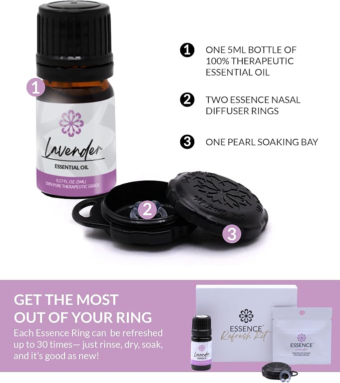 Essence Wearable Aromatherapy Nasal Diffuser – Lavender Essential Oil Nose Ring - Image 4