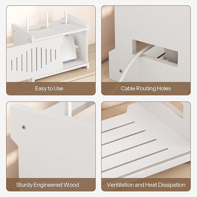 HOOBRO Wi-Fi Router Box Hider, WiFi Router Storage Box - Image 6