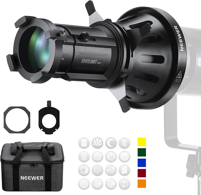 NEEWER Spotlight Snoot with 20° Projection Lens, Adjustable Focus, 16 Metal by Neewer