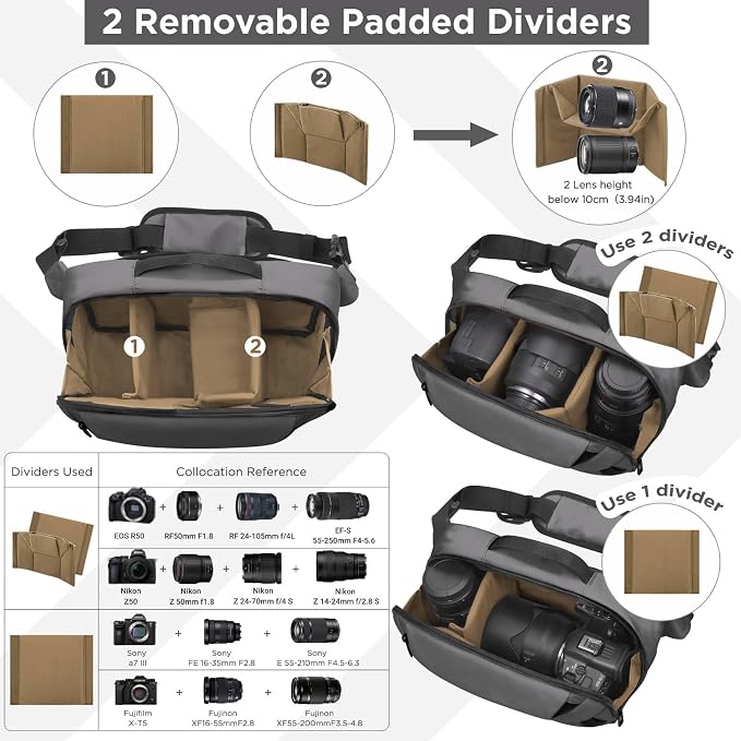 TAAOKA Camera Sling Bag, Travel Waterproof Camera Case - Image 3