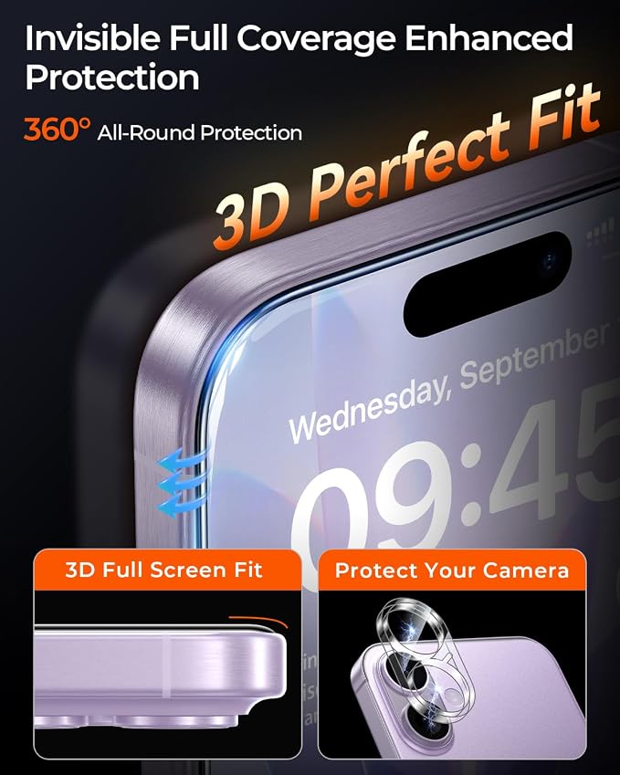 MRGLAS TOP 9H+ Glass 2+2 Packs for iPhone 17 Privacy Screen Protector - Image 7