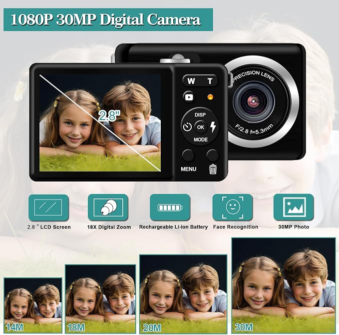 Digital Camera 30MP FHD 1080P Point and Shoot Camera - Image 2