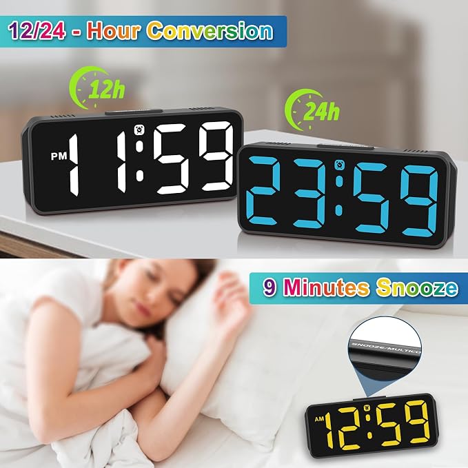 Peakeep Small Tiny Digital Alarm Clock Plug in - Image 6