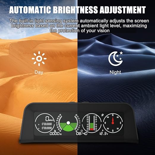 Car Inclinometer for Off-Road Driving Digital GPS Speedometer HUD, Pitch & Roll - Image 4