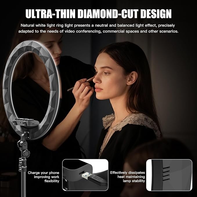 Ring Light with Stand and Phone Holder, Professional LED Circle Light with 78" - Image 6