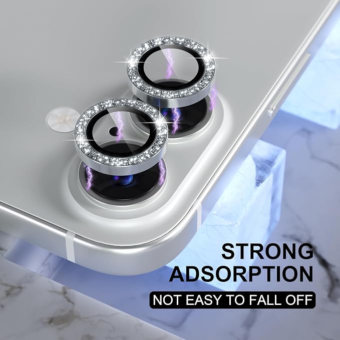 Choiche Compatible for iPhone 16 /iPhone 16 Plus Camera Lens Protector Bling - Image 6