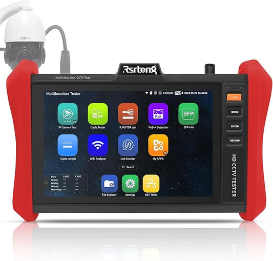 Rsrteng CCTV Tester 4K 12MP IP Camera Tester POE++ Max 90W POE Camera Test 8" by Rsrteng