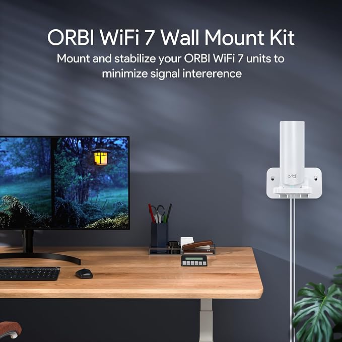 XLTTYWL Orbi WiFi 7 Wall Mount Kit, ABS Orbit 7 Mount Bracket Optimize Space - Image 2