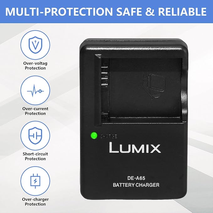 DE-A65 Camera Battery Charger for Panasonic： LUMIX DE-A65A DE-A65B DE-A65BA - Image 5