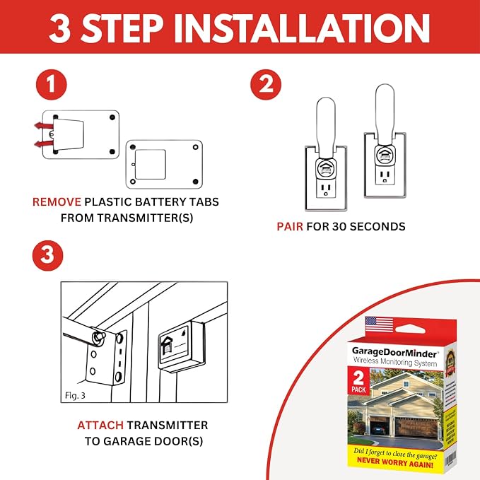 Garage Door Minder® 2 Door + 2 Room Combo Pack. 100% Wireless. No Wi-Fi. - Image 3