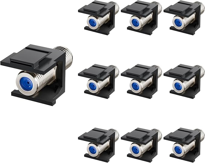 VCE Coax Keystone Jack Insert, 3GHz Nickel-Plated and Black Coaxial Cable by VCE