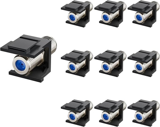 VCE Coax Keystone Jack Insert, 3GHz Nickel-Plated and Black Coaxial Cable by VCE