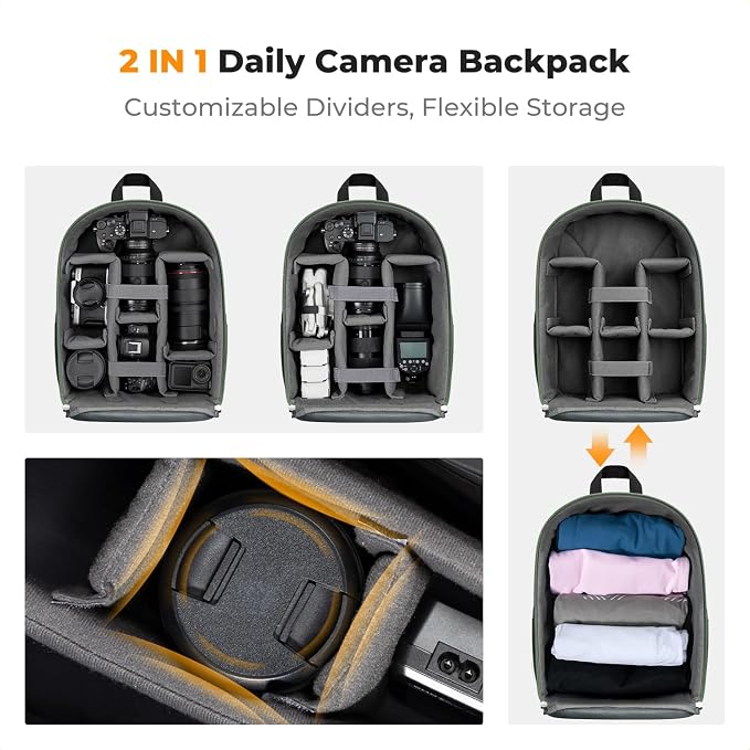 K&F CONCEPT Camera Bag Backpack, Professional DSLR/SLR/Mirrorless Camera - Image 4
