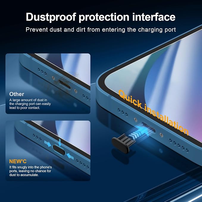 NEW'C 3x for iPhone 13 Screen Protector+ 3x Camera Lens Protector, Sensor - Image 6