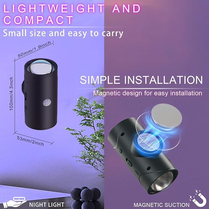 Motion Sensor Night Light Indoor, 1500mAh Rechargeable RGB Color Changing LED - Image 7