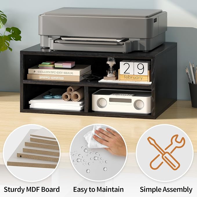 Desktop Printer Table with Storage, 2 Tier Printer Stand - Image 6