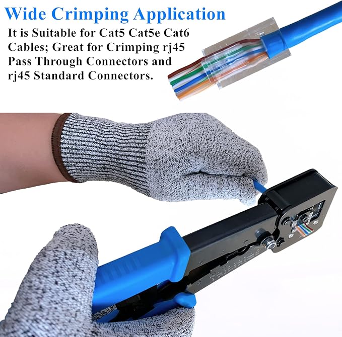 Gaobige rj45 Crimping Tool for Cat6 Cat5e Cat5, Sturdy Crimper for rj45 rj12/11 - Image 3