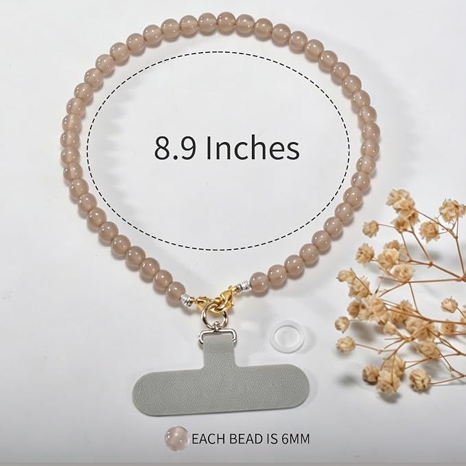 Agate Beaded Phone Wrist Strap for Women Men Stone Beads Charm Handmade - Image 6