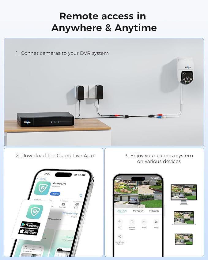 Hiseeu 4K PTZ Wired Security Camera System - Image 7