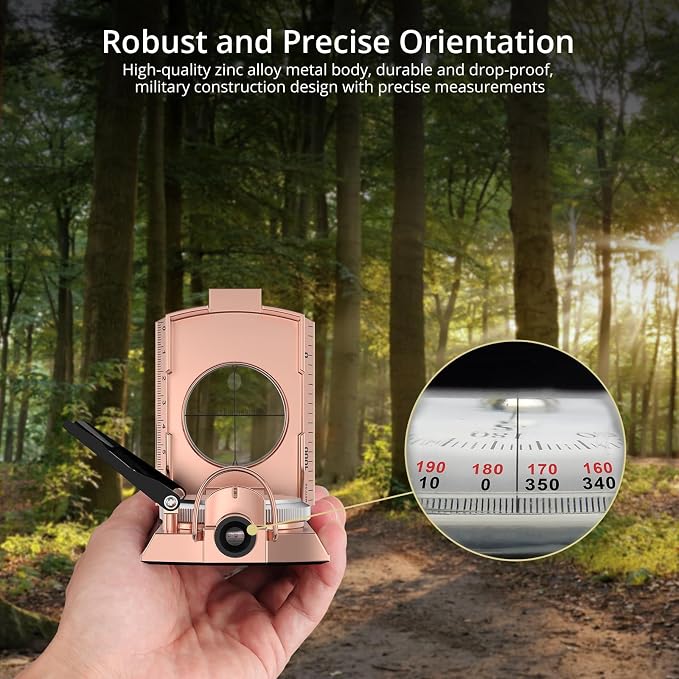 Anbte Compass Hiking Survival, IP65 Waterproof Metal Compass - Image 6