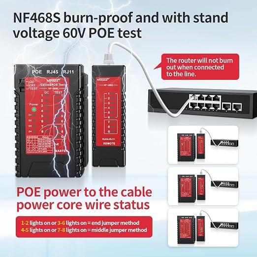 NOYAFA NF-468S Network Cable Tester, RJ45 Ethernet Cable Tester - Image 2
