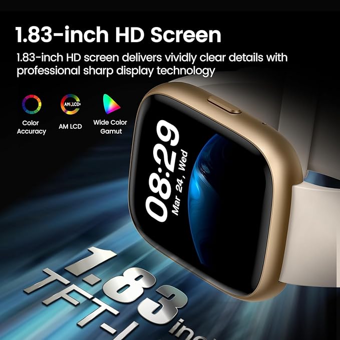 Smart Watch with Alexa Built-in, 1.83" HD Touchscreen Fitness Tracker with - Image 2