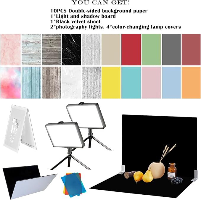 14PCS Black Velvet Flocked Product Photography Backdrops Board - Image 2