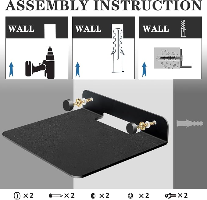 WISDING Small Floating Shelves, 4.25" Wall Metal Speaker Mount Shelves - Image 7