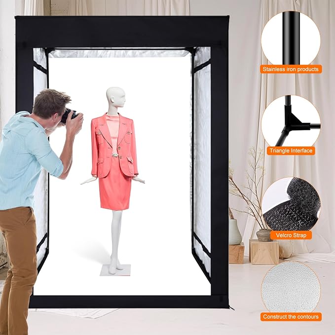 48"x64"x40" Large Photo Studio Light Box Photography, 8 Light LED Panels - Image 6